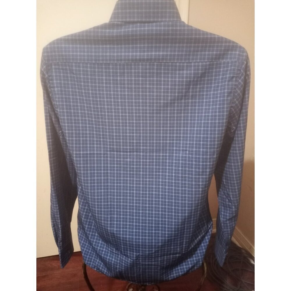 NWT Nautica Performance Super Shirt, Button Up, Slim Fit, Blue Check 15-15.5 (M) - Picture 7 of 14